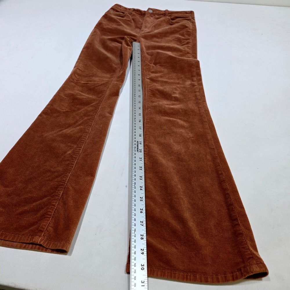Pilcro Corduroy Pants Womens 26 Brown Slim Boyfriend Flare Leg Boho Retro 70s - Picture 3 of 9
